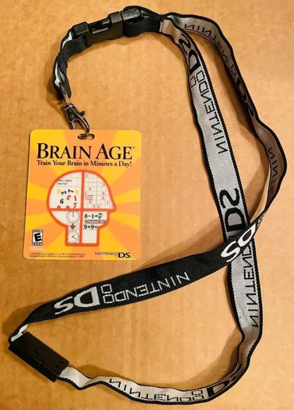 RARE NEW Vintage Nintendo DS Brain Age Promotional Lanyard Tag ~ FREE SHIPPING!